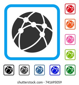 Browser icon. Flat grey pictogram symbol inside a light blue rounded rectangle. Black, gray, green, blue, red, orange color versions of Browser vector. Designed for web and app user interface.