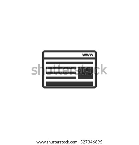 Browser icon flat. Illustration isolated vector sign symbol