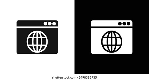 Browser icon flat line symbol set.