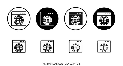 Browser icon flat line symbol set.