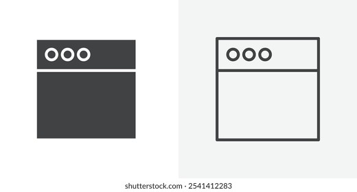 Browser icon flat and simple set design