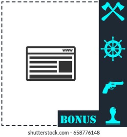 Browser icon flat. Simple vector symbol and bonus icon