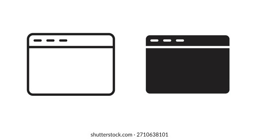 Icono del navegador. Colección de estilo de trazo y plano. símbolo simple