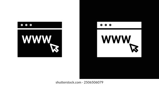 Browser icon Flat vector set outline
