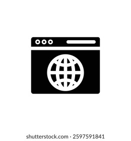 Browser icon Flat vector set outline