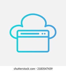 Icono de navegador en estilo de degradado sobre computación en nube, uso para presentación móvil de sitio web