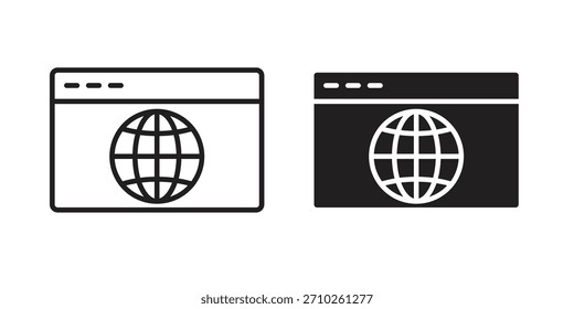 Doodle gráfico de icono de navegador, boceto, Ilustración vectorial de dibujo de contorno