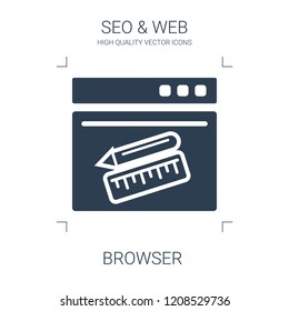 browser icon. high quality filled browser icon on white background. from seo web collection flat trendy vector browser symbol. use for web and mobile