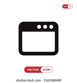 Browser icon isolated on white background. Modern, simple symbol in trendy design style for website, mobile, app, graphic, logo, UI. Flat vector element illustration. EPS10.