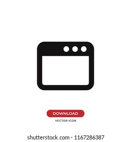 Browser icon isolated on white background. Modern, simple symbol in trendy design style for website, mobile, app, graphic, logo, UI. Flat vector element illustration. EPS10.