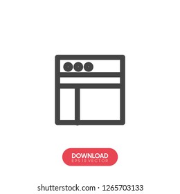 Browser Icon Isolated on White Background - Vector