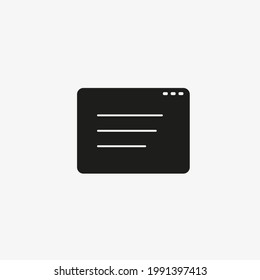 Browser icon isolated on white background. Connecting to internet symbol.