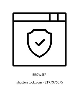Browsersymbol. Line Art Design einzeln auf weißem Hintergrund