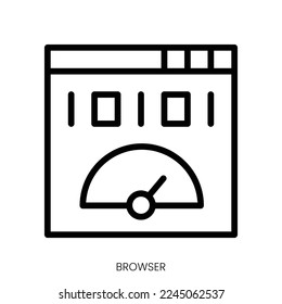 icono del navegador. Diseño De Estilo De Arte De Línea Aislado En Fondo Blanco