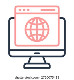 Ilustração do vetor de design de cor da linha do ícone do navegador