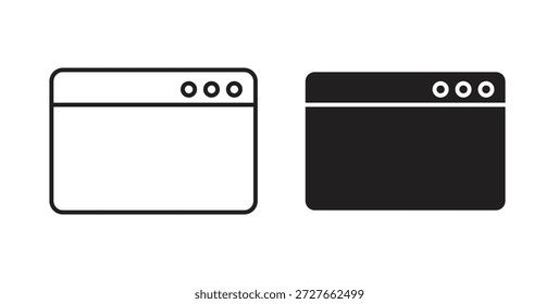 Browser icon with line and silhouette versions.