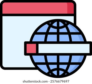 Browser Icon Lineal Color Vector Illustration