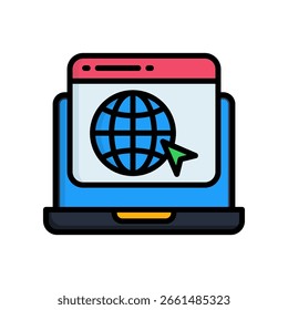 Browser Icon Lineal Color Vector Illustration