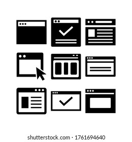 Browser-Symbol oder -Logo einzeln auf Zeichen, Vektorgrafik - Kollektion von hochwertigen Vektorsymbol in schwarzem Stil
