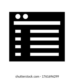 Browser-Symbol oder Logo einzeln auf Zeichen, Vektorgrafik - hochwertige Vektorsymbole in schwarzem Stil

