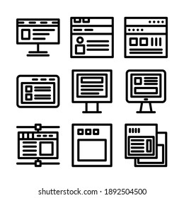 Browser-Symbol oder -Logo einzeln auf Zeichen, Vektorgrafik - Kollektion von hochwertigen Vektorsymbol in schwarzem Stil
