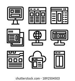 Browser-Symbol oder -Logo einzeln auf Zeichen, Vektorgrafik - Kollektion von hochwertigen Vektorsymbol in schwarzem Stil
