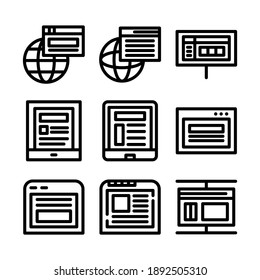 Browser-Symbol oder -Logo einzeln auf Zeichen, Vektorgrafik - Kollektion von hochwertigen Vektorsymbol in schwarzem Stil
