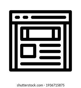 Browser-Symbol oder Logo einzeln auf Zeichen, Vektorgrafik - hochwertige Vektorsymbole in schwarzem Stil
