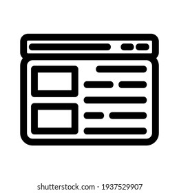 Browser-Symbol oder Logo einzeln auf Zeichen, Vektorgrafik - hochwertige Vektorsymbole in schwarzem Stil
