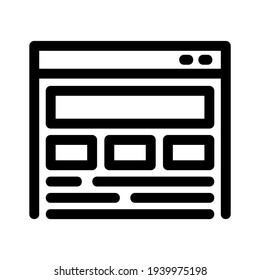 Browser-Symbol oder Logo einzeln auf Zeichen, Vektorgrafik - hochwertige Vektorsymbole in schwarzem Stil
