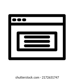 Browser-Symbol oder Logo einzeln auf Zeichen, Vektorgrafik - hochwertige Vektorsymbole in schwarzem Stil
