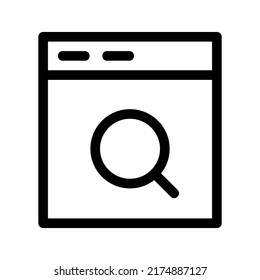 Browser-Symbol oder Logo einzeln auf Zeichen, Vektorgrafik - hochwertige Vektorsymbole in schwarzem Stil

