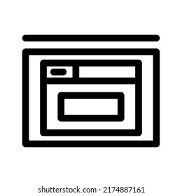 Browser-Symbol oder Logo einzeln auf Zeichen, Vektorgrafik - hochwertige Vektorsymbole in schwarzem Stil
