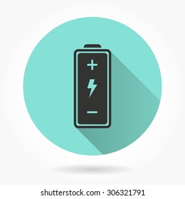 Browser icon with a long shadow. Vector illustration.