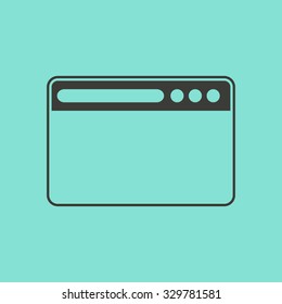 Browser  icon  on green background. Vector illustration.