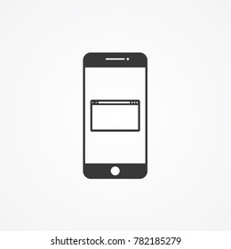Browser icon on phone screen.gradient illustration isolated vector sign symbol
