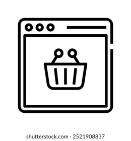 browser icon. Outline style design isolated on white background