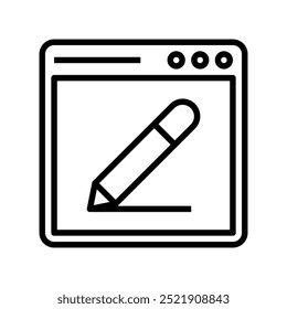 icono del navegador. Diseño de estilo de contorno aislado sobre fondo blanco