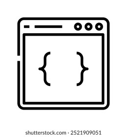 browser icon. Outline style design isolated on white background