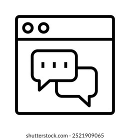 browser icon. Outline style design isolated on white background