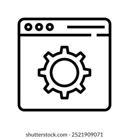 browser icon. Outline style design isolated on white background