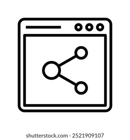 browser icon. Outline style design isolated on white background