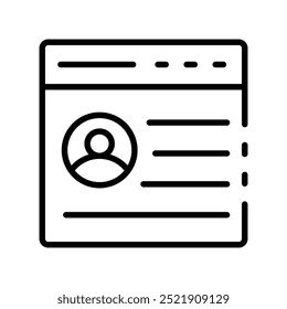 browser icon. Outline style design isolated on white background