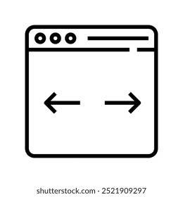 icono del navegador. Diseño de estilo de contorno aislado sobre fondo blanco