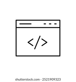 browser icon. Outline style design isolated on white background