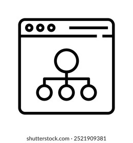 browser icon. Outline style design isolated on white background