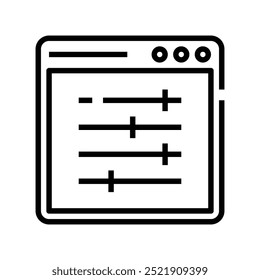 ícone do navegador. Design de estilo de estrutura de tópicos isolado no plano de fundo branco