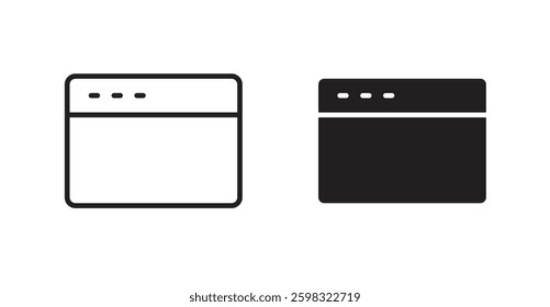 Browser icon outlined icon vector collection.