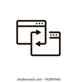 Browser icon set. Collection of high quality outline internet pictograms in modern flat style. Black window symbol for web design and mobile app on white background. Webpage line logo.
