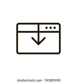 Browser icon set. Collection of high quality outline internet pictograms in modern flat style. Black window symbol for web design and mobile app on white background. Webpage line logo.